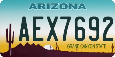 AZ license plate AEX7692