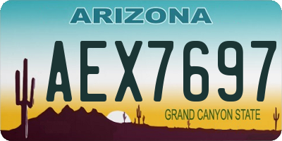 AZ license plate AEX7697
