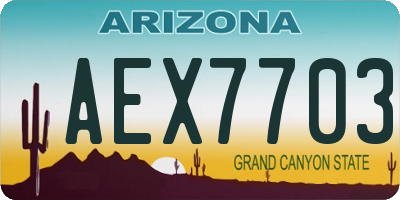 AZ license plate AEX7703