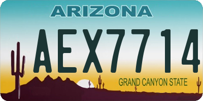 AZ license plate AEX7714