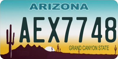 AZ license plate AEX7748