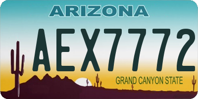 AZ license plate AEX7772