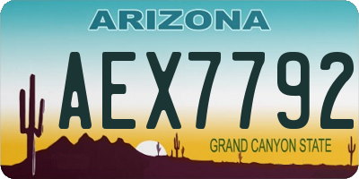 AZ license plate AEX7792