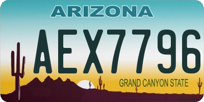 AZ license plate AEX7796