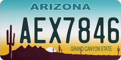 AZ license plate AEX7846