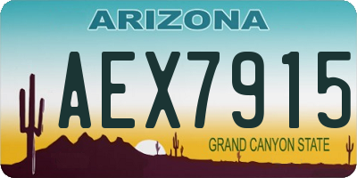 AZ license plate AEX7915