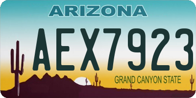 AZ license plate AEX7923