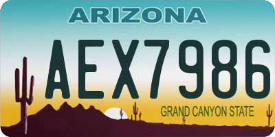 AZ license plate AEX7986