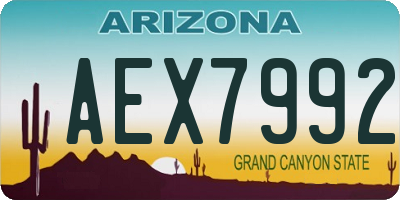 AZ license plate AEX7992