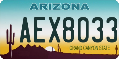 AZ license plate AEX8033