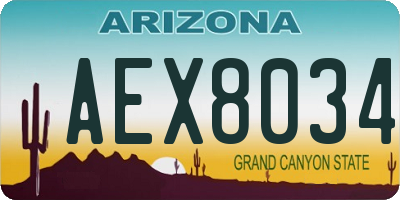 AZ license plate AEX8034