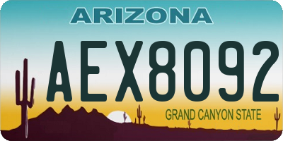 AZ license plate AEX8092