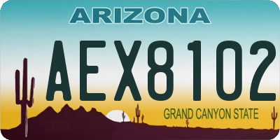 AZ license plate AEX8102