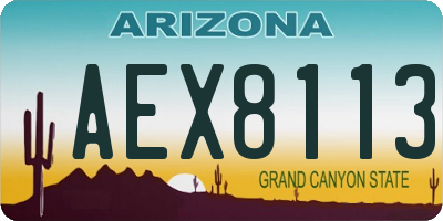 AZ license plate AEX8113