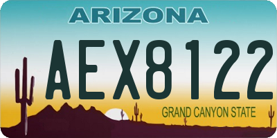 AZ license plate AEX8122