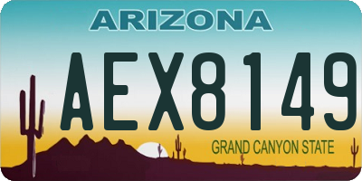 AZ license plate AEX8149
