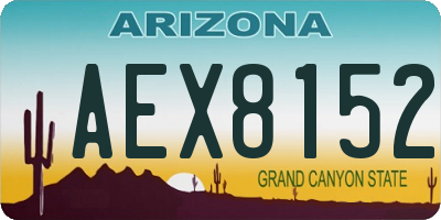 AZ license plate AEX8152