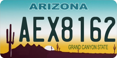 AZ license plate AEX8162