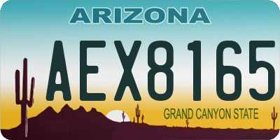 AZ license plate AEX8165