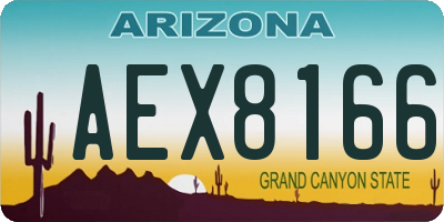 AZ license plate AEX8166
