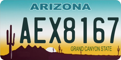 AZ license plate AEX8167
