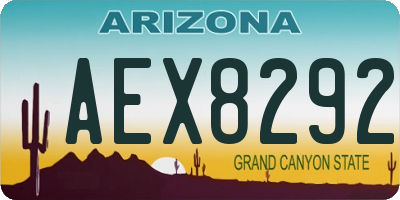 AZ license plate AEX8292