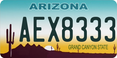 AZ license plate AEX8333