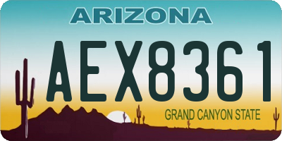 AZ license plate AEX8361