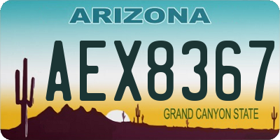 AZ license plate AEX8367
