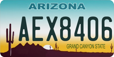 AZ license plate AEX8406