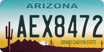 AZ license plate AEX8472