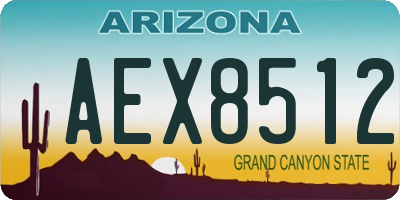 AZ license plate AEX8512