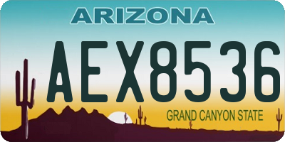 AZ license plate AEX8536