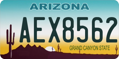 AZ license plate AEX8562