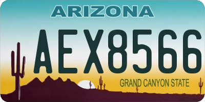 AZ license plate AEX8566