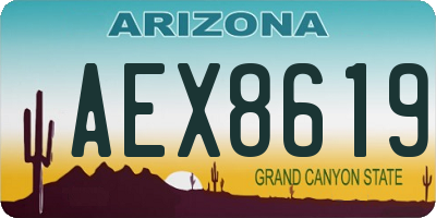 AZ license plate AEX8619