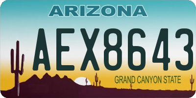 AZ license plate AEX8643