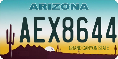 AZ license plate AEX8644