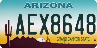 AZ license plate AEX8648