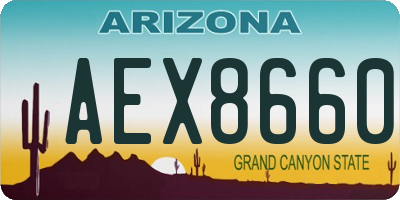 AZ license plate AEX8660