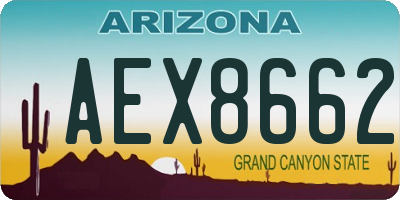 AZ license plate AEX8662