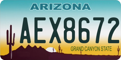 AZ license plate AEX8672