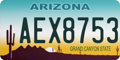 AZ license plate AEX8753