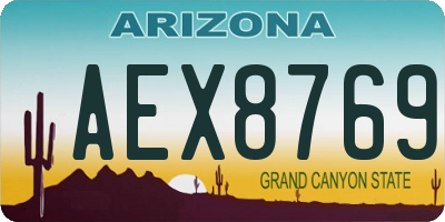 AZ license plate AEX8769
