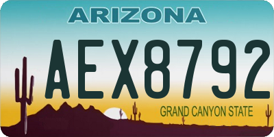 AZ license plate AEX8792