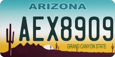 AZ license plate AEX8909