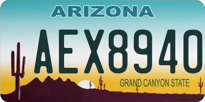 AZ license plate AEX8940