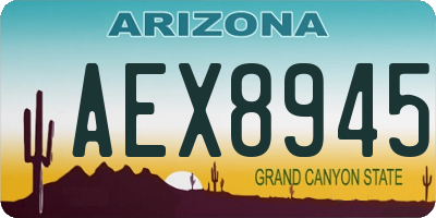 AZ license plate AEX8945