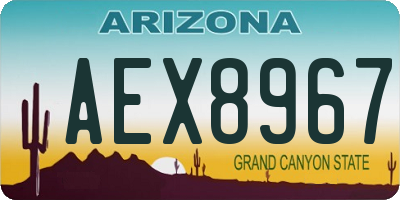 AZ license plate AEX8967