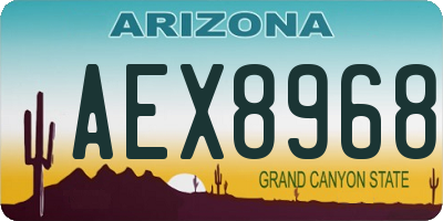 AZ license plate AEX8968